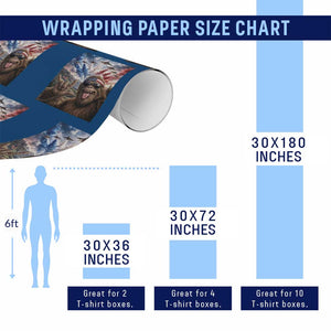 Patriotic Bigfoot 4th Of July Selfie Wrapping Paper Roll Funny USA Freedom Jet Fighter Graphic TS12 Print Your Wear