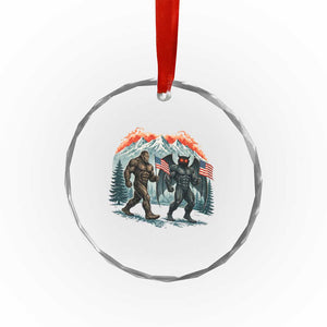 Patriotic Bigfoot And Mothman Crystal Glass Ornament Funny Cryptid Lover Gift TS12 Print Your Wear