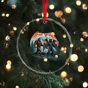 Patriotic Bigfoot And Mothman Crystal Glass Ornament Funny Cryptid Lover Gift TS12 Print Your Wear