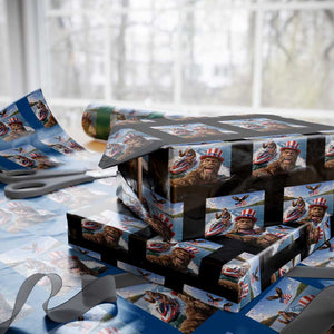 Patriotic Bigfoot Squad Chill Summer Vacation Graphic Wrapping Paper Roll