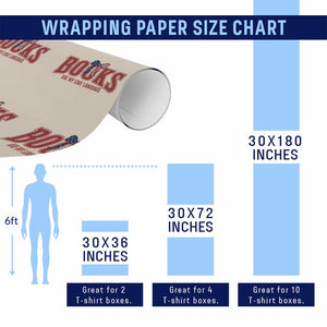 Patriotic Book Lover Gift Wrapping Paper Roll Books Are My Love Language TS12 Print Your Wear