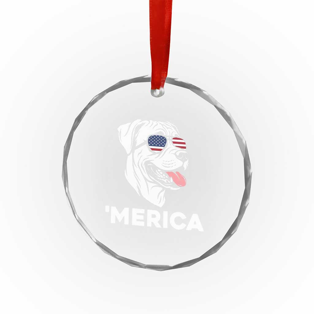 Patriotic Boxer Lover 4th Of July Dog Crystal Glass Ornament American Flag Merica Pride TS12 Print Your Wear