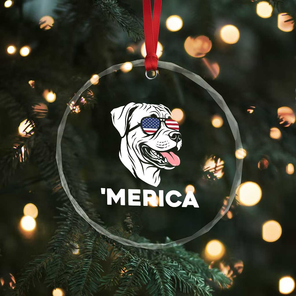 Patriotic Boxer Lover 4th Of July Dog Crystal Glass Ornament American Flag Merica Pride TS12 Print Your Wear