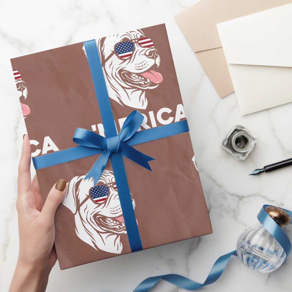 Patriotic Boxer Lover 4th Of July Dog Wrapping Paper Roll American Flag Merica Pride