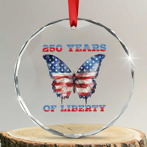 Patriotic Butterfly Crystal Glass Ornament 250 Years Of Liberty TS12 Transparent Glass 3'' Circle Print Your Wear