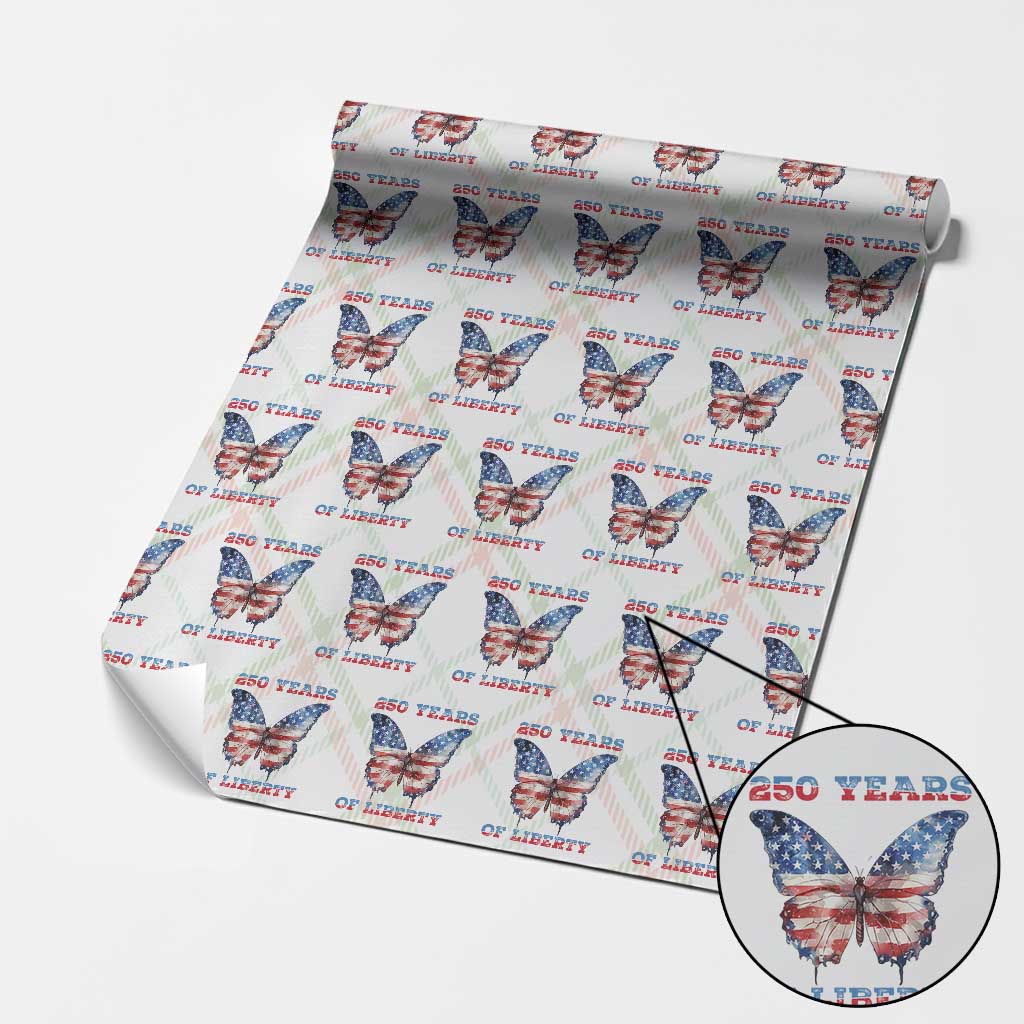 Patriotic Butterfly Wrapping Paper Roll 250 Years Of Liberty TS12 Christmas Plaid Print Your Wear