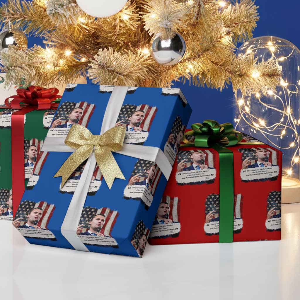 Patriotic Charlie Kirk Legacy Wrapping Paper Roll The Greatness of America Power of the People TS02 Print Your Wear