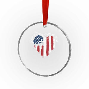 Patriotic Christian Crystal Glass Ornament Faith In God Heart Cross Flag 4th Of July Religious TS10 Print Your Wear
