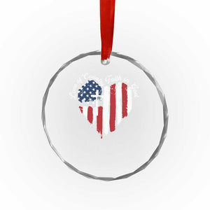 Patriotic Christian Crystal Glass Ornament Faith In God Heart Cross Flag 4th Of July Religious TS10 Print Your Wear