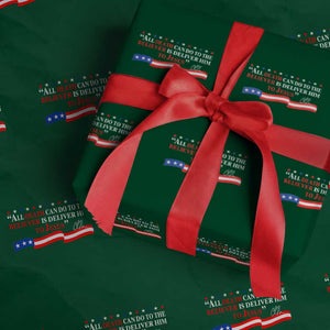 Patriotic Christian Faith Wrapping Paper Roll All Death Can Do Is Deliver Him to Jesus TS02 Green Print Your Wear