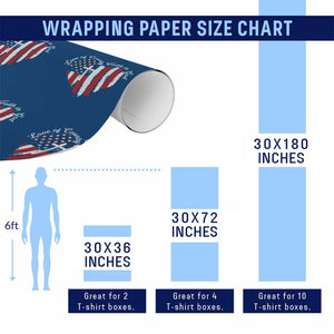 Patriotic Christian Wrapping Paper Roll Faith In God Heart Cross Flag 4th Of July Religious TS10 Print Your Wear