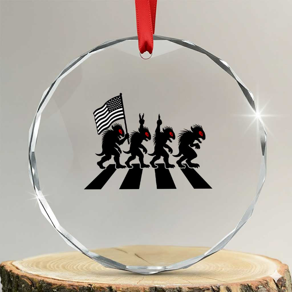 Patriotic Chupacabra Crystal Glass Ornament Funny Cryptid Lover Gift TS12 Transparent Glass 3'' Circle Print Your Wear