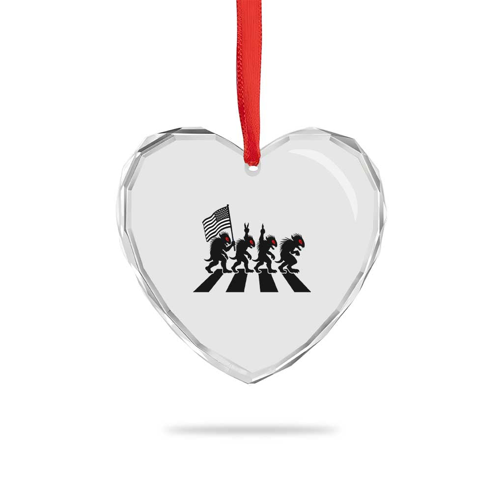 Patriotic Chupacabra Heart Crystal Glass Ornament Funny Cryptid Lover Gift TS12 Print Your Wear