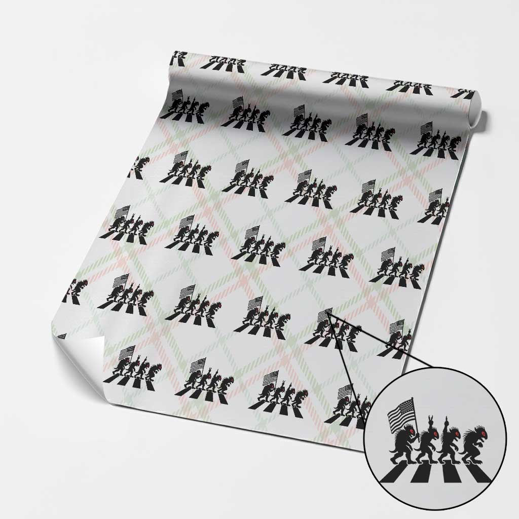 Patriotic Chupacabra Wrapping Paper Roll Funny Cryptid Lover Gift TS12 Christmas Plaid Print Your Wear