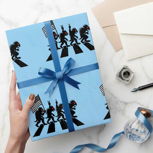 Patriotic Chupacabra Wrapping Paper Roll Funny Cryptid Lover Gift TS12 Light Blue Print Your Wear