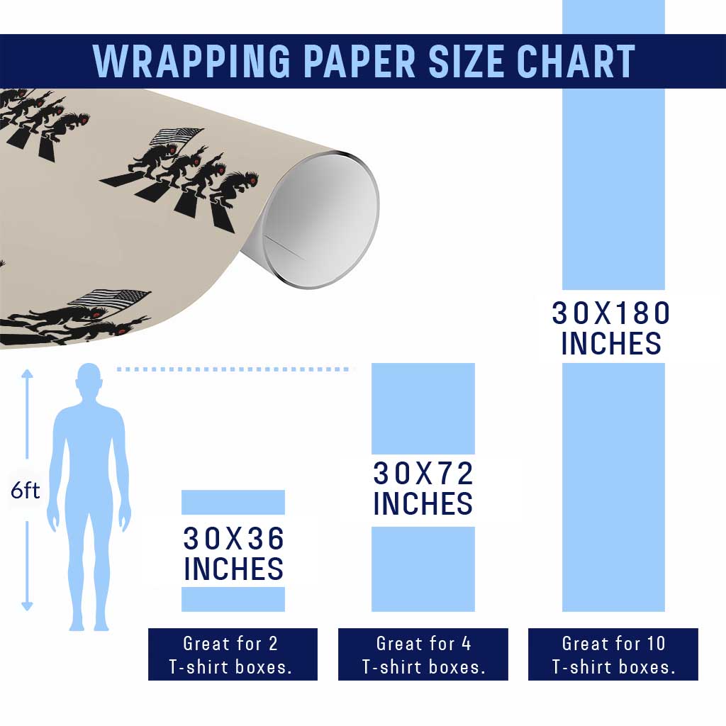 Patriotic Chupacabra Wrapping Paper Roll Funny Cryptid Lover Gift TS12 Print Your Wear