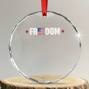 Patriotic Crystal Glass Ornament Freedom American Flag 4th of July TS10 Transparent Glass 3'' Circle Print Your Wear