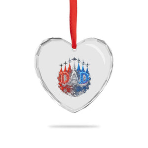 Patriotic Dad Jet Fighter American Flag 4th of July Heart Crystal Glass Ornament TS11 Print Your Wear