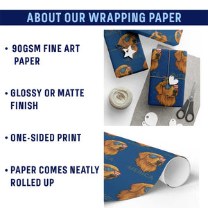 Patriotic Dog 'Merica Wrapping Paper Roll Golden Retriever Sunglasses Funny 4th Of July TS02 Print Your Wear