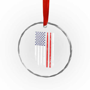 Patriotic Drummer Crystal Glass Ornament Percussionist Gift Drumming Drumsticks American Flag TS10 Print Your Wear