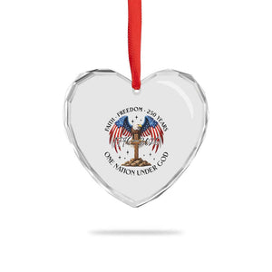 Patriotic Eagle Cross One Nation Under God Heart Crystal Glass Ornament 250th Anniversary TS12 Print Your Wear