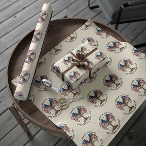Patriotic Eagle Cross One Nation Under God Wrapping Paper Roll 250th Anniversary TS12 Beige Print Your Wear