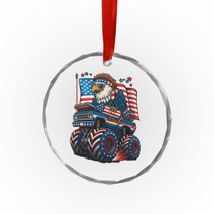 Patriotic Eagle Driving Monster Truck Crystal Glass Ornament 4th of July USA Flag Freedom TS02 Print Your Wear