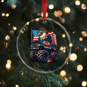 Patriotic Eagle Driving Monster Truck Crystal Glass Ornament 4th of July USA Flag Freedom TS02 Print Your Wear
