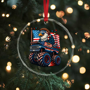 Patriotic Eagle Driving Monster Truck Crystal Glass Ornament 4th of July USA Flag Freedom TS02 Print Your Wear