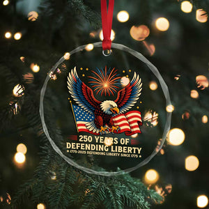 Patriotic Eagle US Army 250th Anniversary Crystal Glass Ornament 250 Years of Defending Liberty 1775 2025 TS02 Print Your Wear