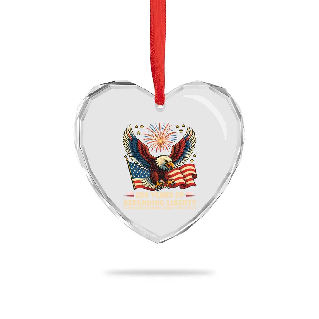 Patriotic Eagle US Army 250th Anniversary Heart Crystal Glass Ornament 250 Years of Defending Liberty 1775 2025 TS02 Print Your Wear