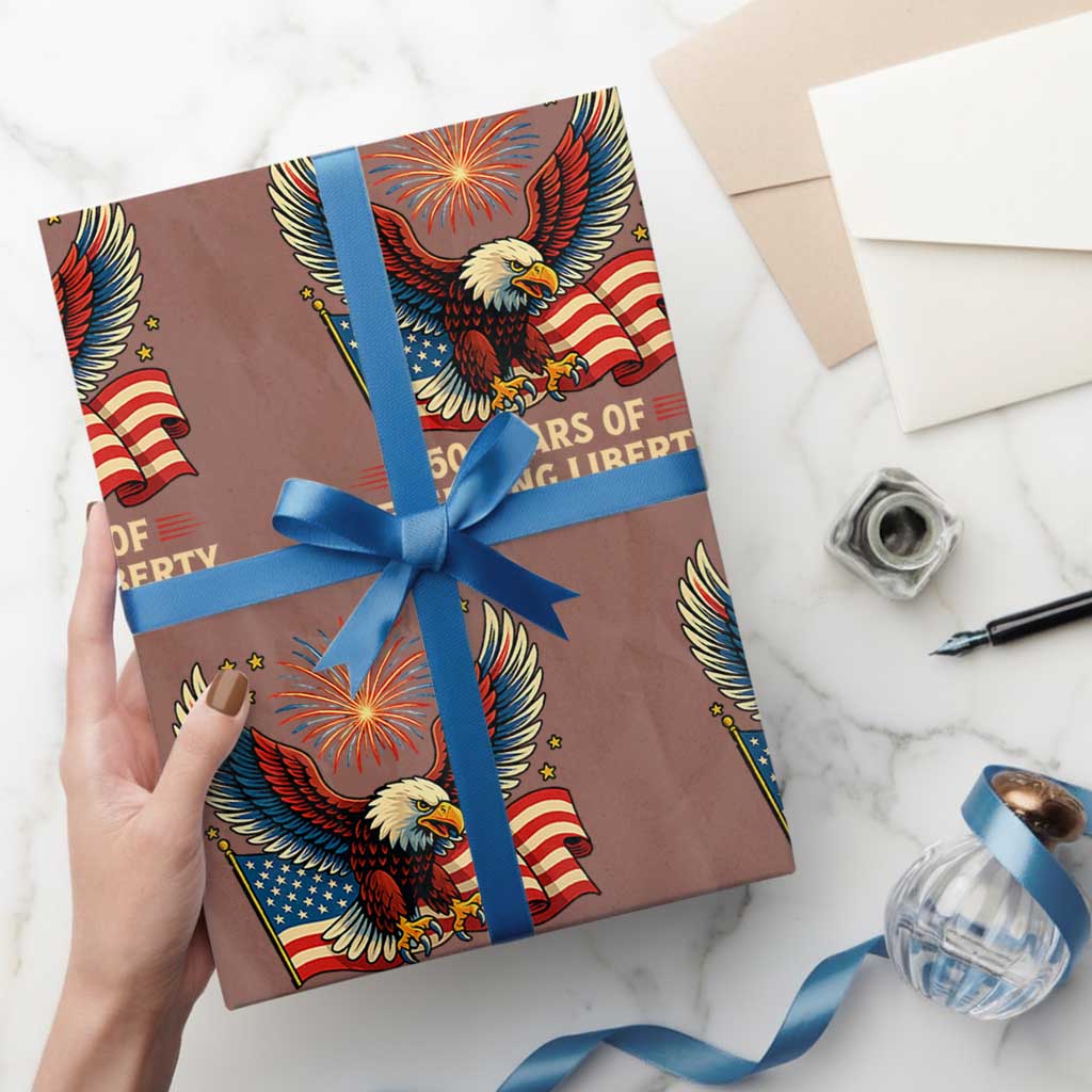 Patriotic Eagle US Army 250th Anniversary Wrapping Paper Roll 250 Years of Defending Liberty 1775 2025 TS02 Mocha Print Your Wear
