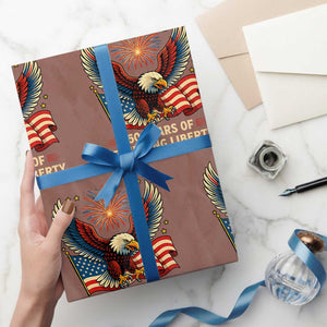 Patriotic Eagle US Army 250th Anniversary Wrapping Paper Roll 250 Years of Defending Liberty 1775 2025 TS02 Mocha Print Your Wear