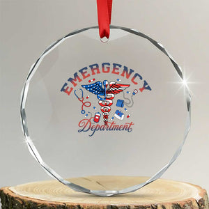 Patriotic Emergency Department Crystal Glass Ornament USA 250th Anniversary Medical Gift TS12 Transparent Glass 3'' Circle Print Your Wear