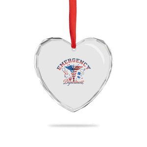 Patriotic Emergency Department Heart Crystal Glass Ornament USA 250th Anniversary Medical Gift TS12 Print Your Wear