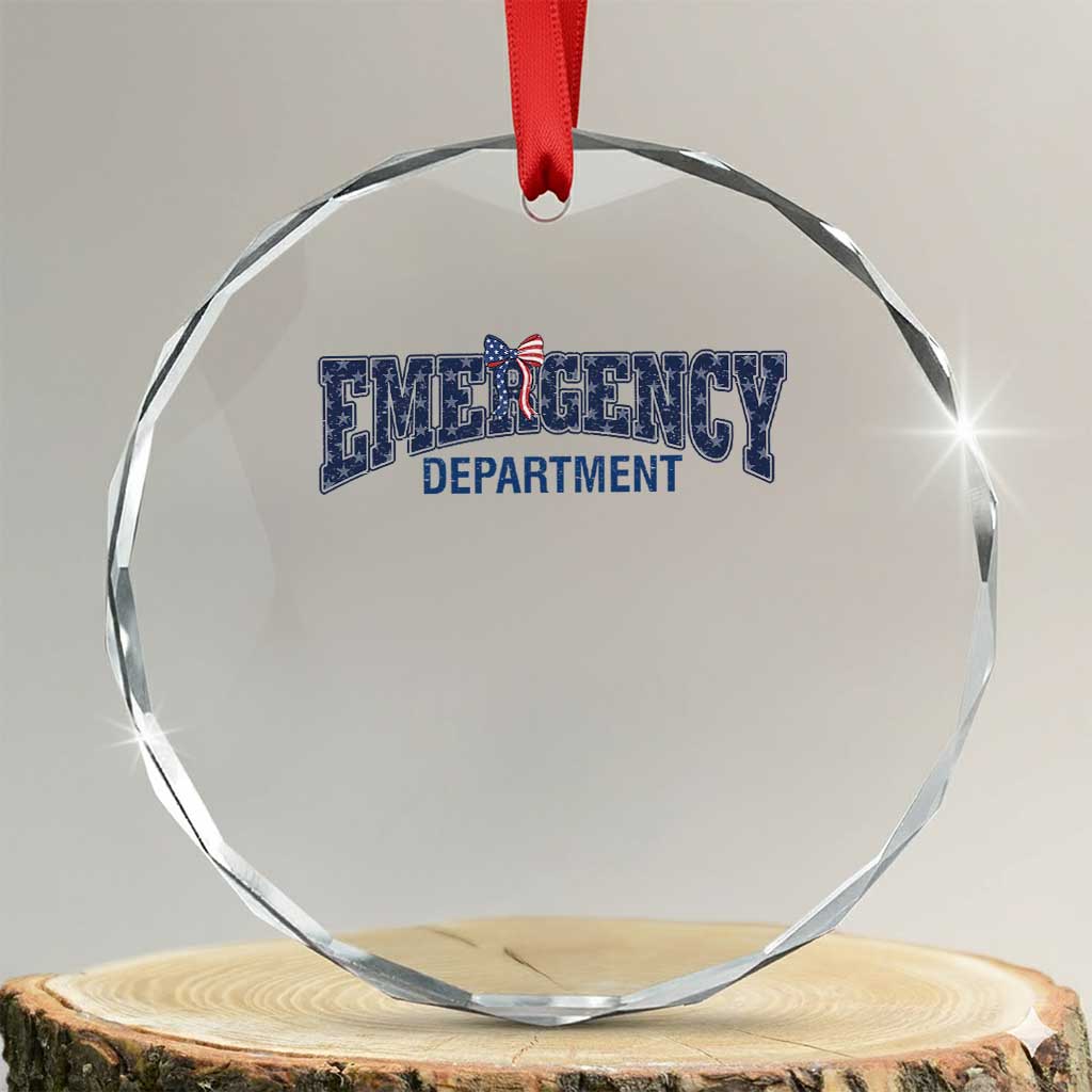 Patriotic ER Nurse Gift Crystal Glass Ornament America 250th Anniversary TS12 Transparent Glass 3'' Circle Print Your Wear