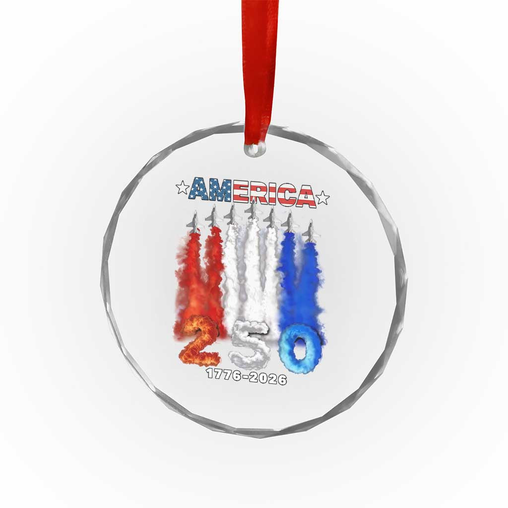 Patriotic Fighter Jets Crystal Glass Ornament USA 250 Years Of Freedom TS12 Print Your Wear