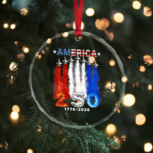 Patriotic Fighter Jets Crystal Glass Ornament USA 250 Years Of Freedom TS12 Print Your Wear