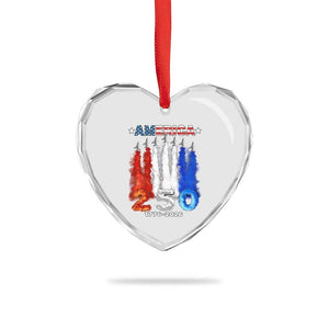 Patriotic Fighter Jets Heart Crystal Glass Ornament USA 250 Years Of Freedom TS12 Print Your Wear