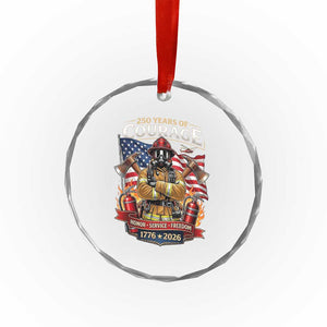 Patriotic Firefighter 250 Years Of Courage USA Anniversary Gift Crystal Glass Ornament TS12 Print Your Wear