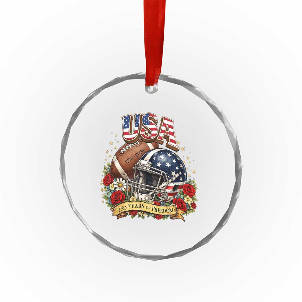 Patriotic Floral Baseball Crystal Glass Ornament USA 250th Anniversary Gift TS12 Print Your Wear