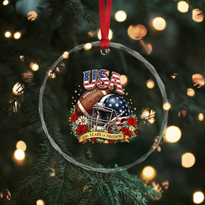 Patriotic Floral Baseball Crystal Glass Ornament USA 250th Anniversary Gift TS12 Print Your Wear