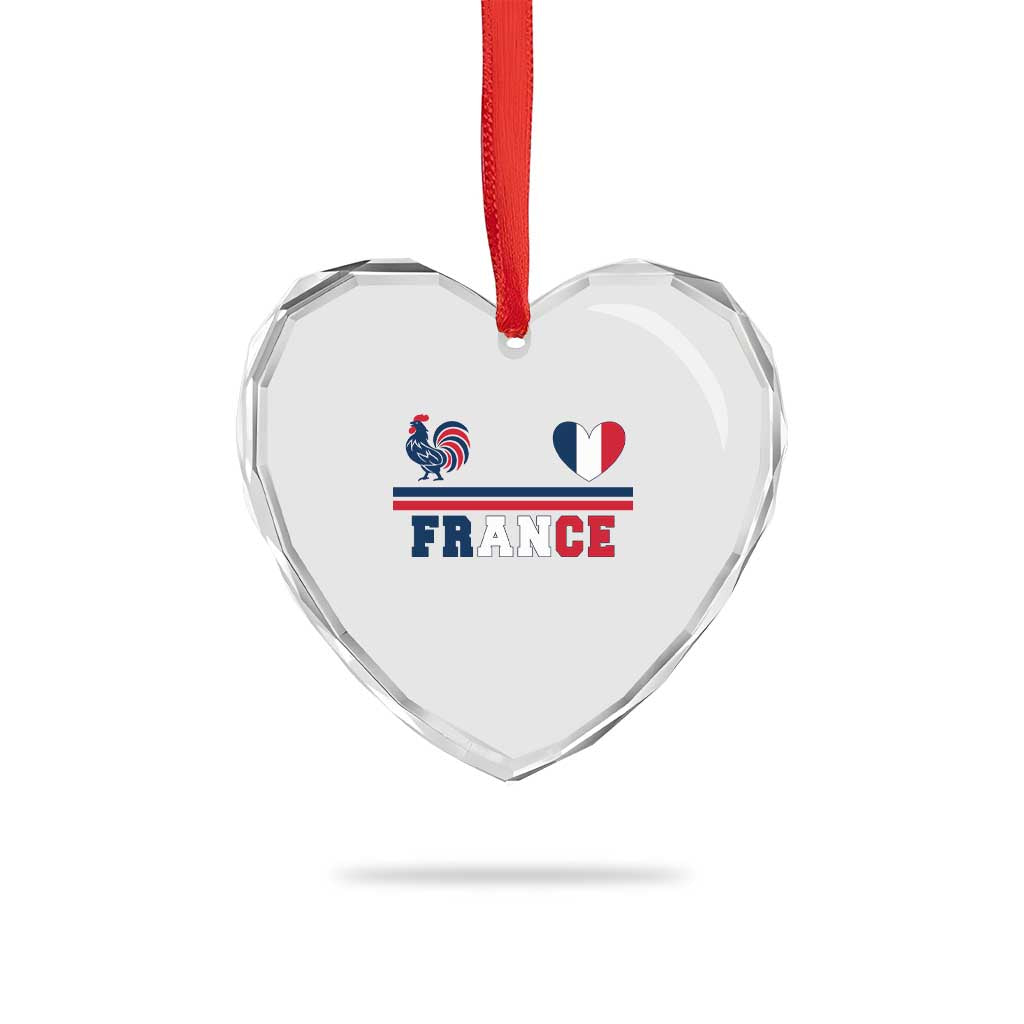 Patriotic France Soccer Fan Heart Crystal Glass Ornament Fierté Football Française TS12 Print Your Wear