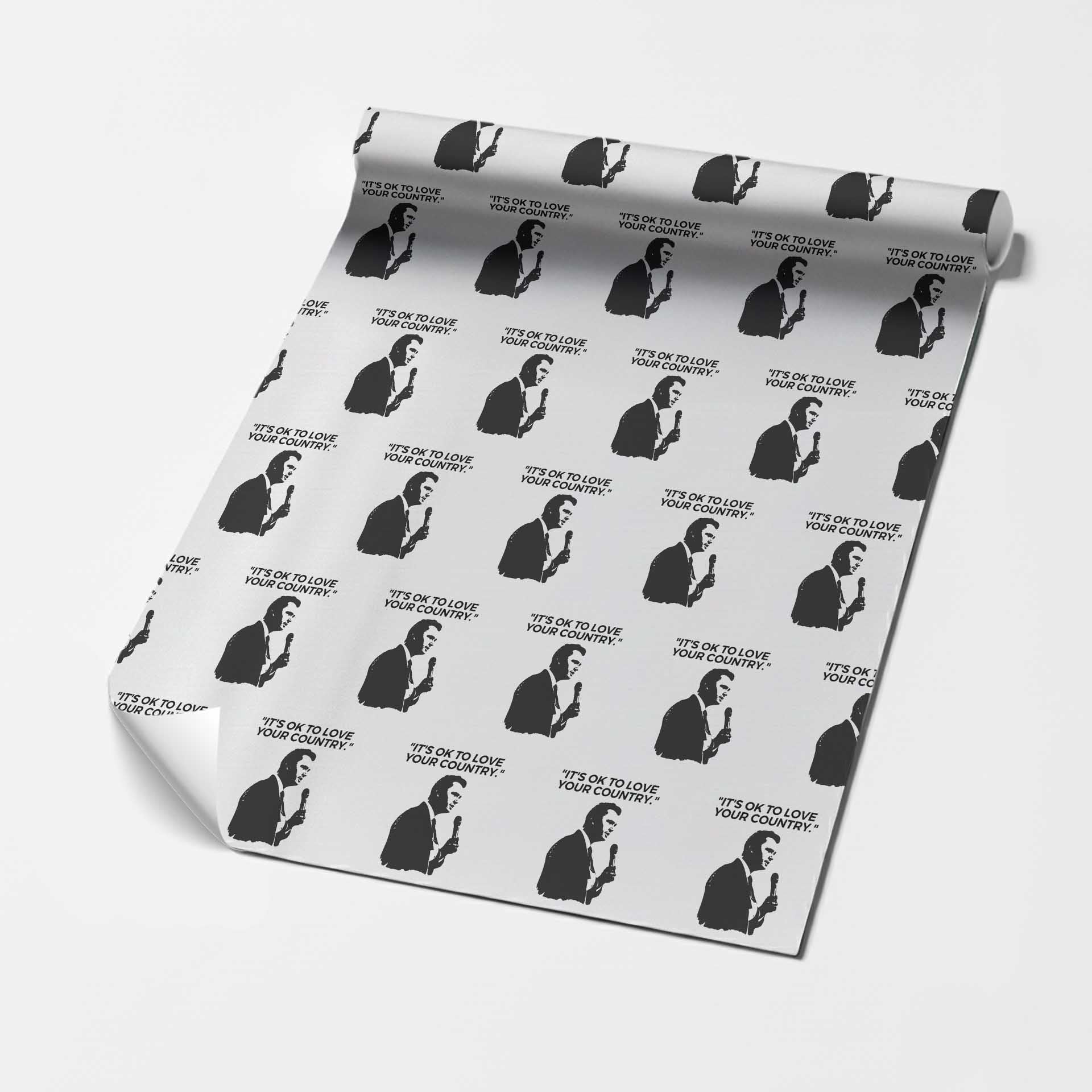 Patriotic Freedom Charlie Kirk Legacy Wrapping Paper Roll Its OK to Love Your Country TS02 White Print Your Wear