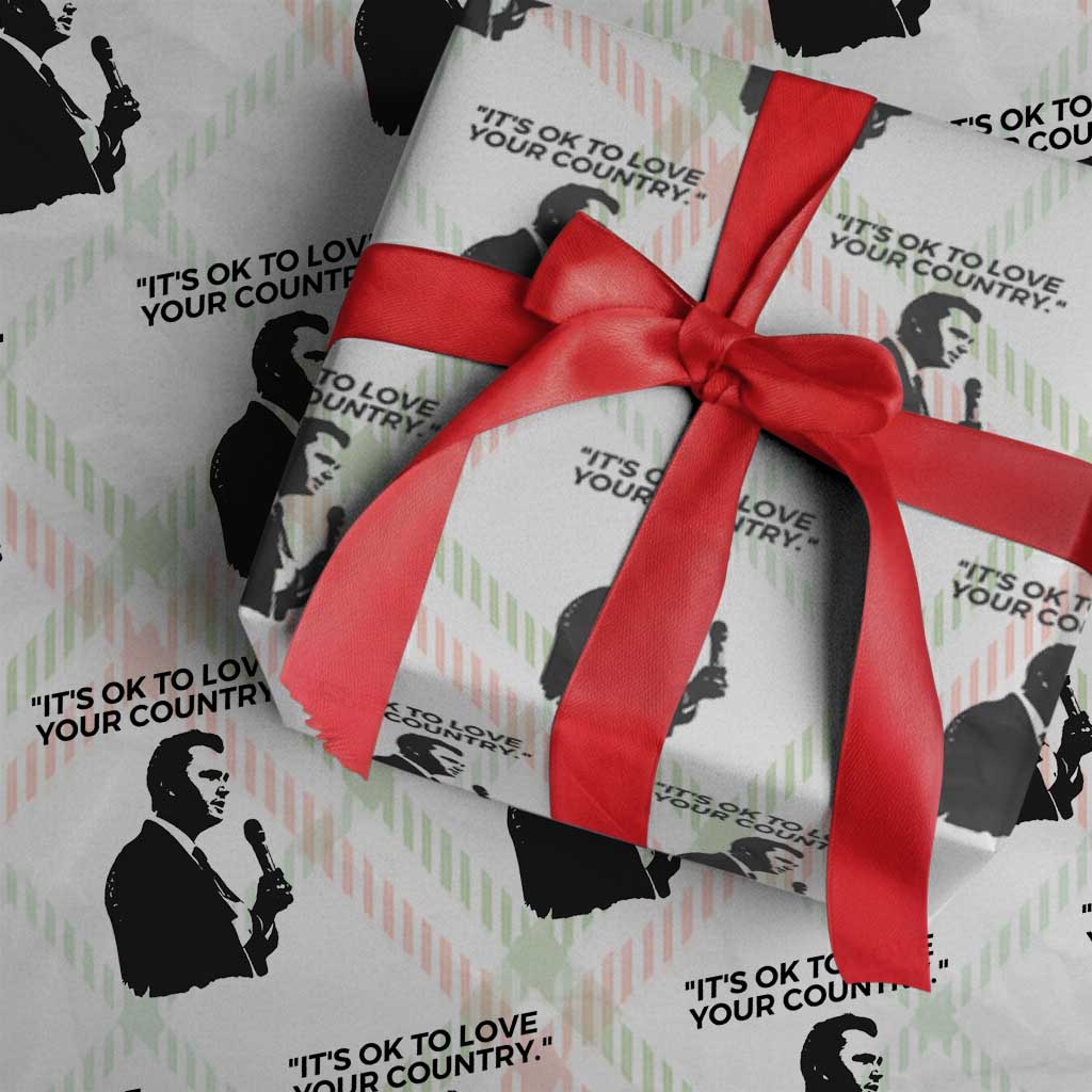 Patriotic Freedom Charlie Kirk Legacy Wrapping Paper Roll Its OK to Love Your Country TS02 Christmas Plaid Print Your Wear