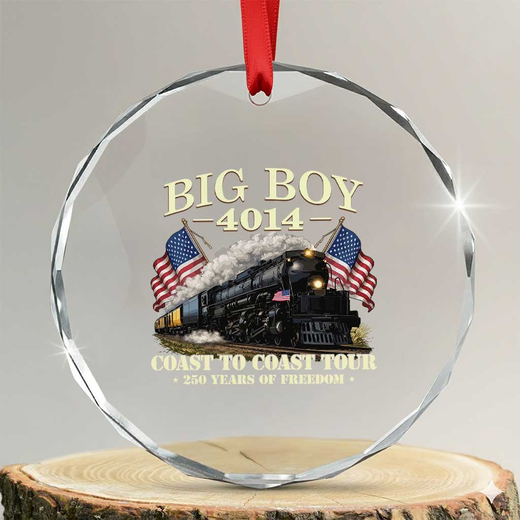 Patriotic Freedom Express Coast to Coast Crystal Glass Ornament Steam Train Legend Heritage Pride TS02 Transparent Glass 3'' Circle Print Your Wear