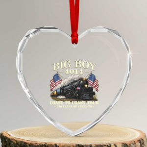 Patriotic Freedom Express Coast to Coast Heart Crystal Glass Ornament Steam Train Legend Heritage Pride TS02 Transparent Glass 3'' Heart Print Your Wear