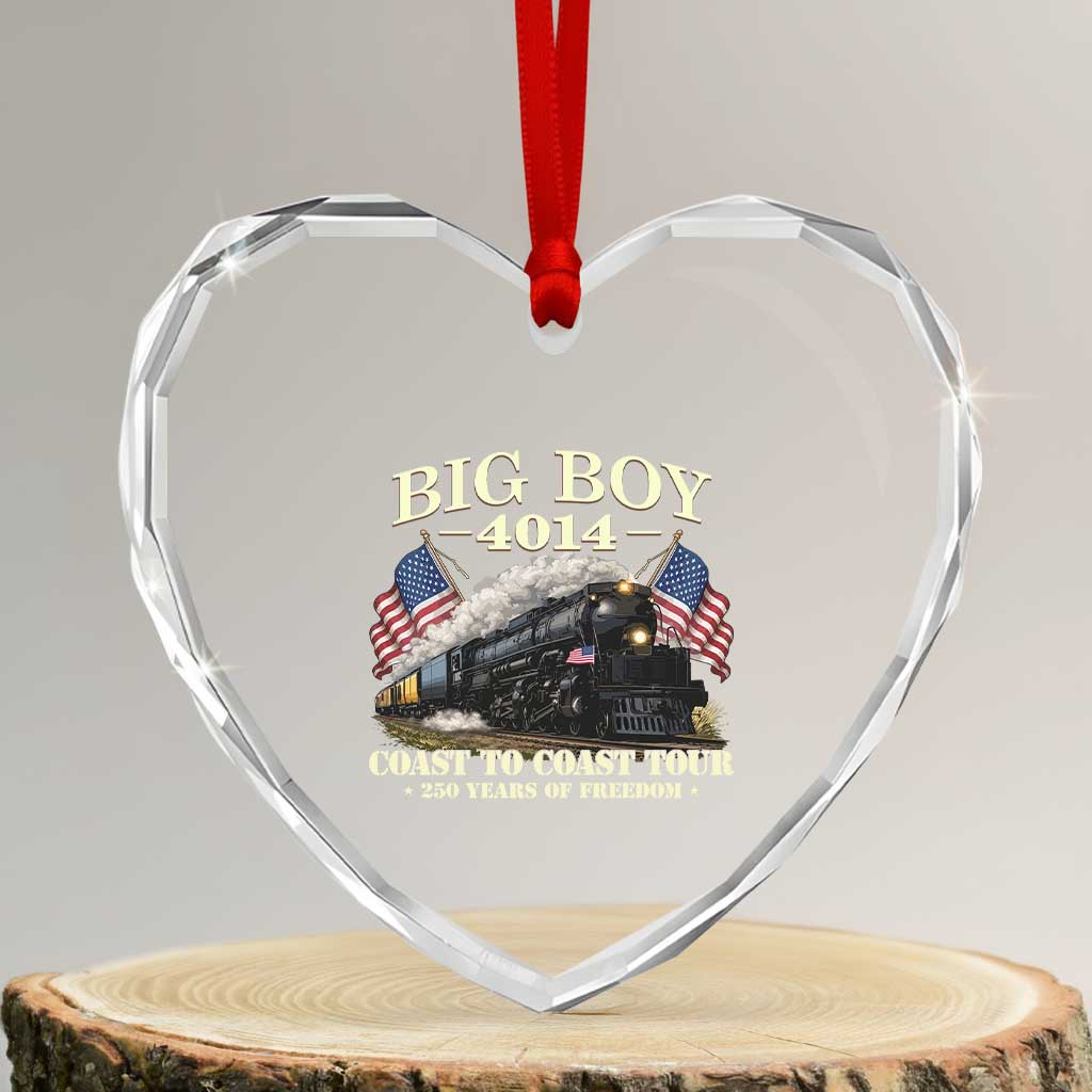 Patriotic Freedom Express Coast to Coast Heart Crystal Glass Ornament Steam Train Legend Heritage Pride TS02 Transparent Glass 3'' Heart Print Your Wear