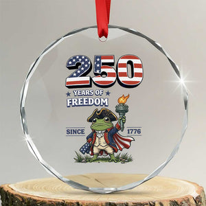 Patriotic Frog Raising The Torch Crystal Glass Ornament 250 Years Of Freedom TS12 Transparent Glass 3'' Circle Print Your Wear