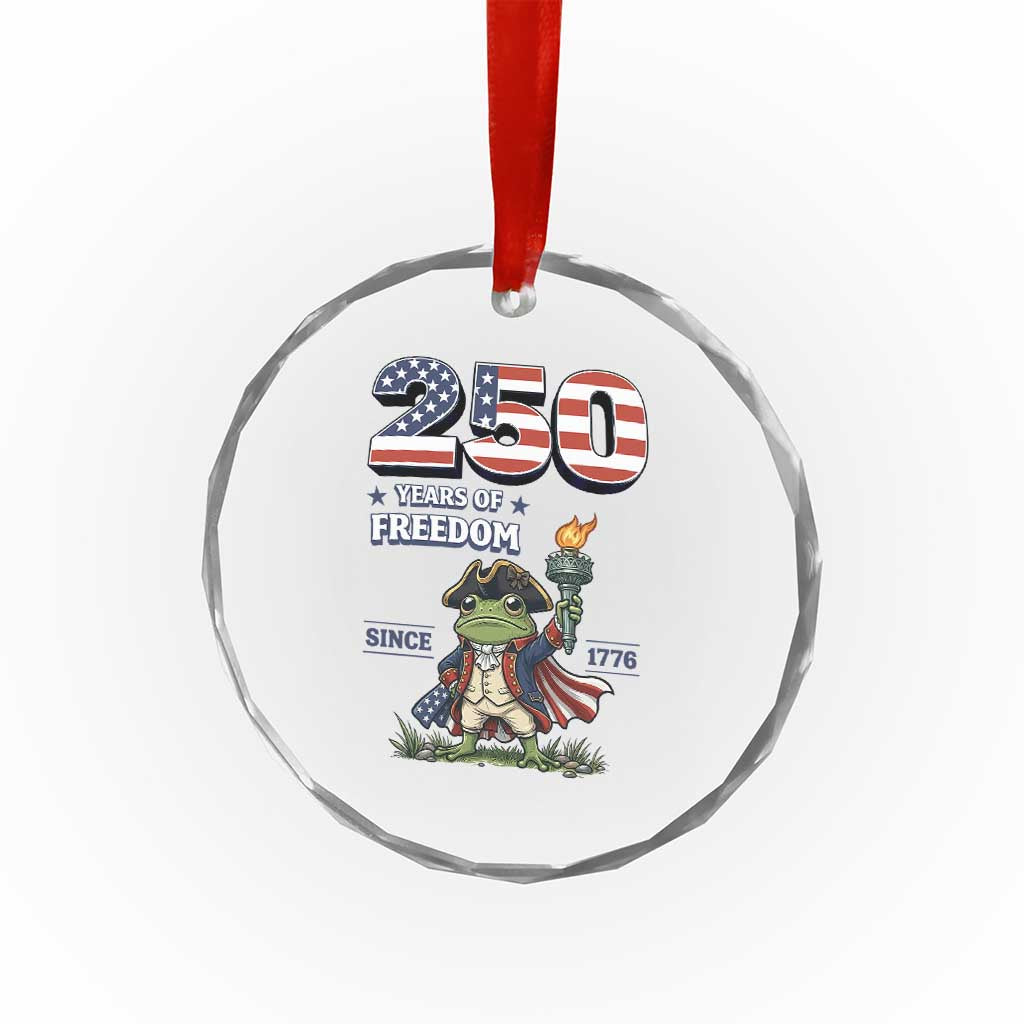 Patriotic Frog Raising The Torch Crystal Glass Ornament 250 Years Of Freedom TS12 Print Your Wear